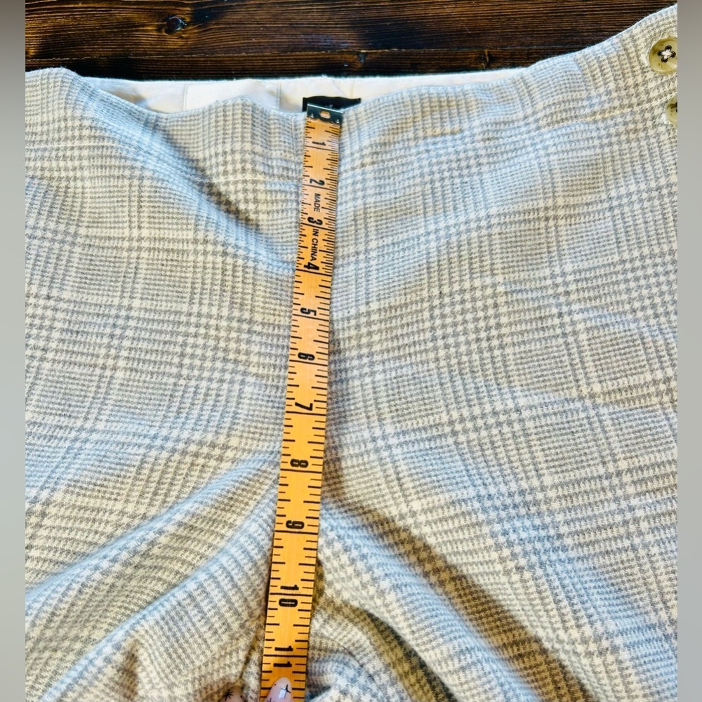 Anthropologie Elevenses The Brighton Plaid Wool Flare Trouser Pants Sz 14 - Picture 6 of 8